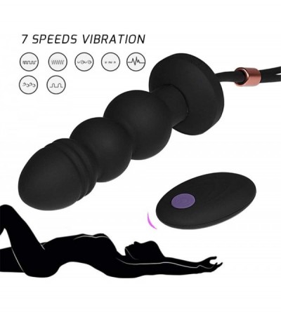 Anal Sex Toys Wireless Anal Vibrator-7 Speeds Vibrations Silicone Butt Plug-Adult Sex Toys-Rechargeable - CO196QYEOA4 $36.35