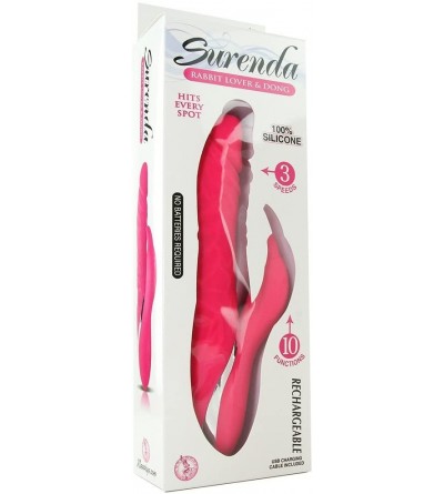 Vibrators Surenda Rabbit Lover & Dong- Pink- 10 Ounce - Pink - C012O3Y3CF0 $68.37