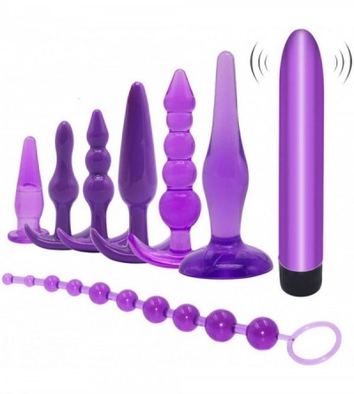 Anal Sex Toys 8PCS Anal Butt Plugs Trainer Kit Beginner Set Medical Silicone Prostate Massager(Purple) - C218GWHTWAI $38.65