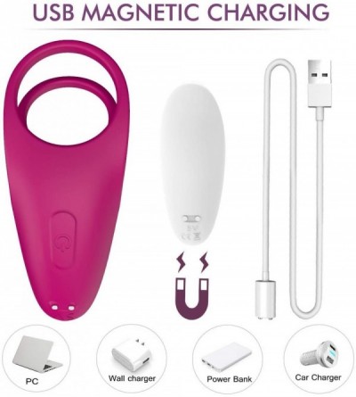 Penis Rings Vibrating Penis Ring with Double Ring- 9 Vibration Modes for Man or Couples Longer Lasting Erections- Wireless Re...