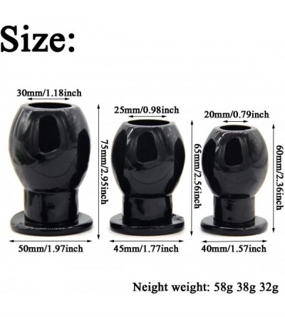 Anal Sex Toys Peekers Hollow Butt Plug Set (3 Piece) Anal Tunnel Sex Product for Man (Black) - Black - C01945Y0SDA $6.50