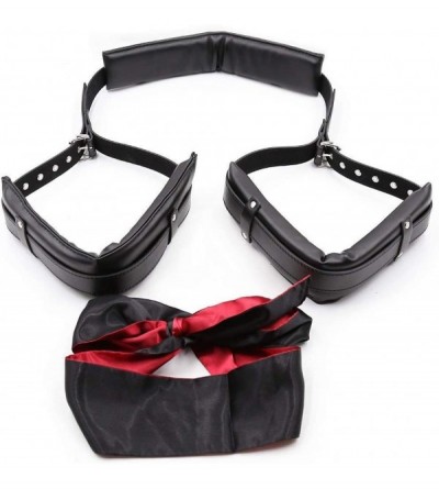 Sex Furniture Restraint Kit for Sex - BDSM Bondage Thigh Adult Sex Toy - 2 PCS Blindfold + Leather Wrist Handcuffs Set Adjust...