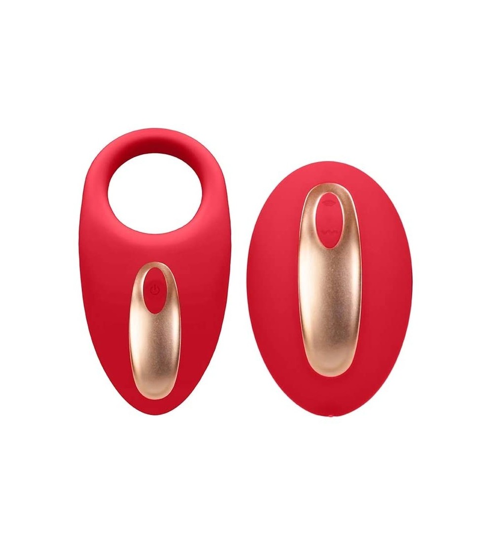 Penis Rings Elegance Poise Vibrating Cockring with Vibrating Remote Control (Red) - CB18ND00Q79 $21.78