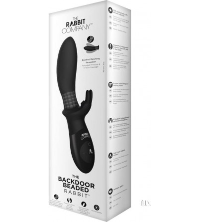 Vibrators The Beaded Backdoor Silicone Usb Rechargeable Dual Vibe Splashproof Black - CG12N74EGT2 $90.64