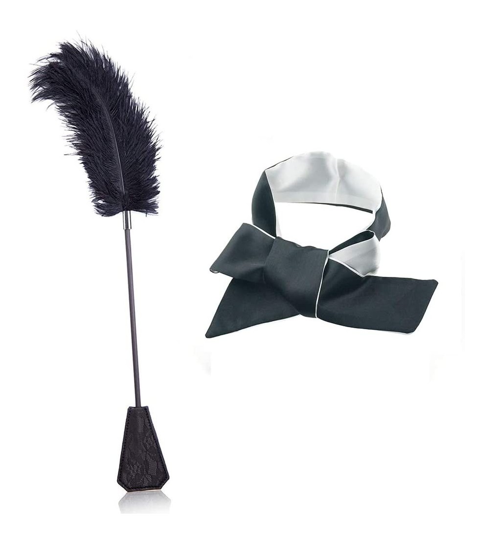 Paddles, Whips & Ticklers Toys Satin Blindfold Set Feather Teaser Tickler Feather (LTEW-77) - CI1959SX3A9 $20.10