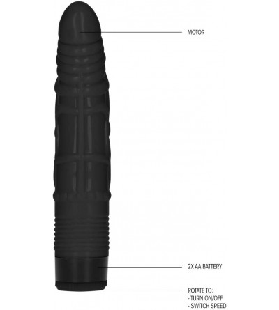 Vibrators 8 Inch Slight Realistic Flexible Dildo Vibe (Black) - CG18MI9TZ40 $13.23