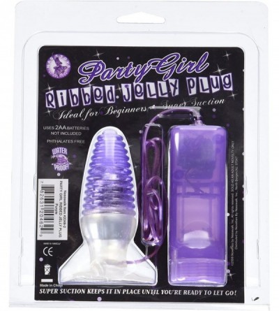 Dildos Party Girl Pink 4 Speed Ribbed Jelly Anal Plug with Super Suction Cup Base - CW112N22ODL $18.08