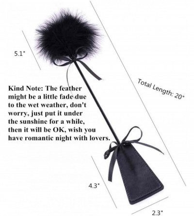 Paddles, Whips & Ticklers Feather Tickler and Leather Slapper Costume Accessory (Black) - Black - C712F2NMRE3 $8.12