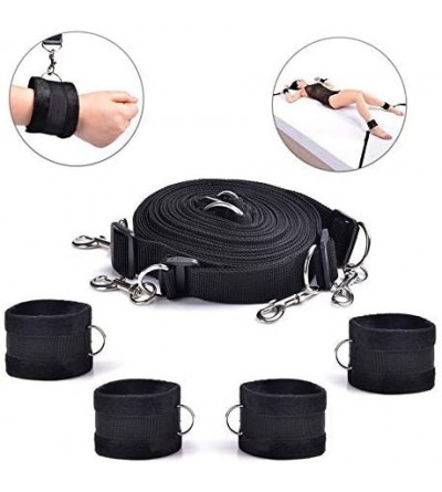 Restraints Couple Games Adjustable Handcuff Strap Set Kit with Durable Mattress Straps and Soft Ankle Wrist Cuffs - CF18UEEU7...