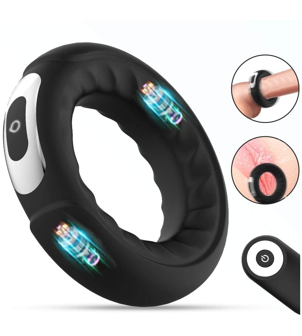 Penis Rings Dual Motors Vibrating Penis Cock Ring for Clitoral Stimulation- Couple Vibrator with 10 Vibrations- Wireless Remo...