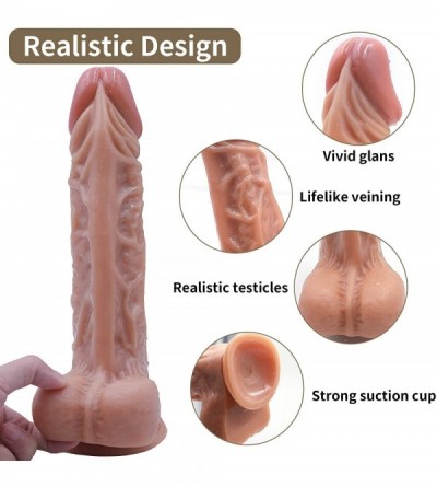 Dildos 10.2 Inch Realistic Dildo Lifelike Huge Dong Silicone Dildo with Strong Suction Cup for Hands-Free Play- Large Strap O...
