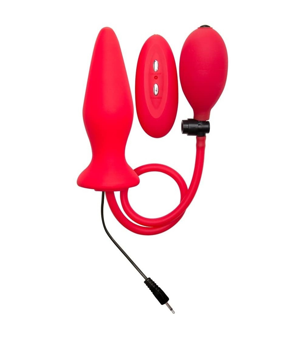 Dildos Inflatable Vibrating Silicone Plug Dildos- Red - Red - C611PACVF8F $16.46