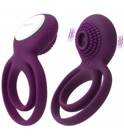 Penis Rings Cock Ring Vibrating Dual Penis Rings Male Enhancing Adult Toys Clitoral G-Spot Stimulators Medical Silicone Water...