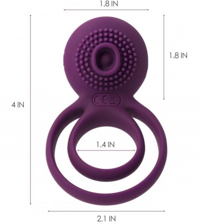 Penis Rings Cock Ring Vibrating Dual Penis Rings Male Enhancing Adult Toys Clitoral G-Spot Stimulators Medical Silicone Water...