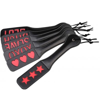 Paddles, Whips & Ticklers 3 Stars SM Spanking Paddle- 12.8inch Faux Leather Paddle for Adults Sex Play - CU18T9G9257 $7.02
