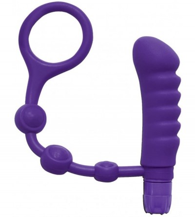 Penis Rings Silicone Single Loop Anal Plug Cock Ring Sex Toy Butt Plug- Purple - Purple - CO182EGI6DW $19.84