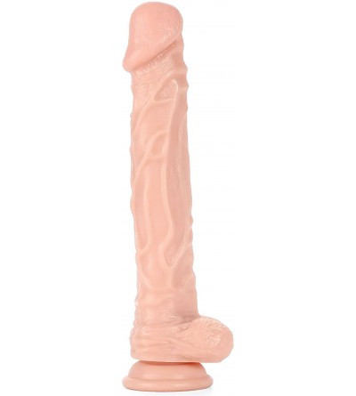 Dildos 10.25" Realistic Penis Waterproof Soft Dildo Cock Dong with Balls Adult Sex Toy- Powerful Suction Cup Base- Flesh Colo...