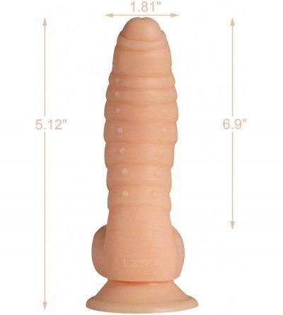 Dildos Realistic Silicone Dildo- Body Safe Soft Penis Adult Sex Toys- Strong Suction Cup (Beige) - Beige - C018NDARK4E $11.48