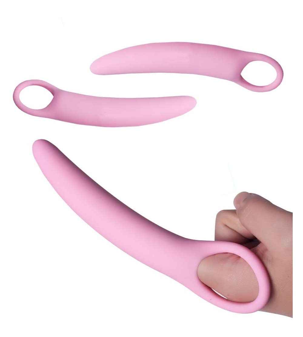 Anal Sex Toys Anus Training Expander- Butt Plug Beginners for Male- 2 Size Soft Silicone Finger Anal Plug (Pink) - CP18SUYX7W...