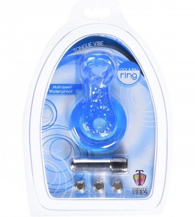 Penis Rings Blue Erection Support Ring with Vibrating Tip - C61141CFXT3 $8.02