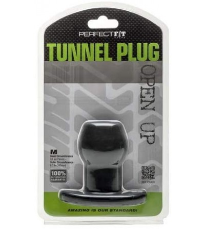 Anal Sex Toys Tunnel Plug- Hollow Butt Plug- PFBlend- TPR/Silicone- Three Sizes- Use for Anal Training- Black- Medium - C911C...
