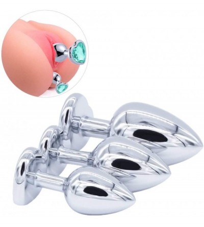Anal Sex Toys Anal Plug Trainer Kit- 3 PCS Metal Anal Butt Plugs Heart Shaped Jewelry Anal Trainer Toys Unisex Valentine's/Bi...
