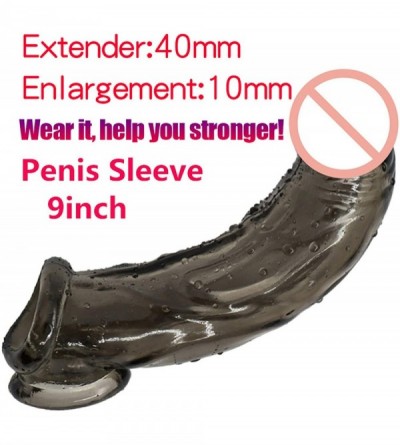Pumps & Enlargers Silicone penile Condom 9 INCH Expander expands Male Chastity Toys Lengthen Cock Sleeves Dick Socks Reusable...