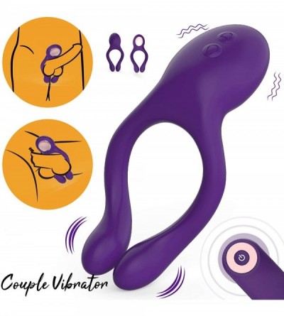 Penis Rings Vibrating Cock Ring Couples Vibrator with 10 Powerful Vibration Modes- Waterproof Multifunctional G Spot Vibe Nip...