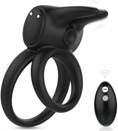 Penis Rings Penis Ring Vibrator with Rabbit Ears Double Ring 7 Vibration Modes for Men- Rechargeable Vibrating Penis Ring Cou...