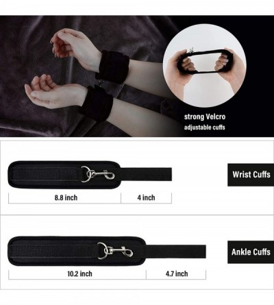 Restraints Sex Bondage for Couples with 2 Bed Straps 4 Wrists Ankle Cuffs- BDSM Toy Bedroom Restraints for Sex with Blindfold...