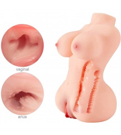 Sex Dolls Sex Doll with Torso- Male Masturbator with Soft Breast Tight Vagina and Anal Opening- 10.63×6.69×5.11 inch 3D Reali...