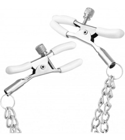 Nipple Toys Nipple Clips with Punk Steel Chain Nail Nipple Clamps Adjustable BDSM Fetish Flirt Sex Toys for Women Couples - C...