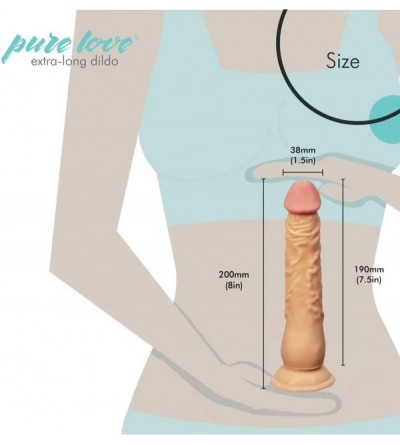 Dildos 8 inch Extra Long Dildo with Suction Cup- Beige Color- Adult Sex Toy - C518H54SYKM $19.13