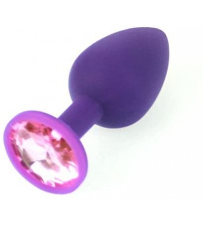 Anal Sex Toys Small Purple Silicone Jewel Butt Plug Pink Jewel Sex Fetish BDSM Gear USA - Pink - CJ11NEWV7PZ $11.70