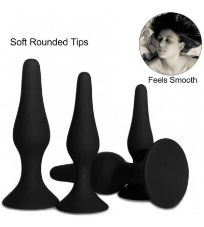 Anal Sex Toys 4 Pieces Perfect Size Trainer Kit B'utt Plùgs - Beginner Starter Set for Women (Black) - Black - CF19G36D9L6 $2...