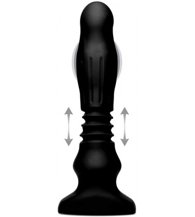 Anal Sex Toys Silicone Swelling and Thrusting Plug with Remote Control- 1 Count- Black - CE18SANDN9Z $112.72