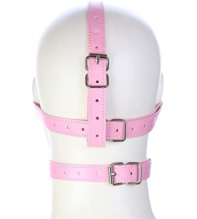 Gags & Muzzles Hollow Mouth Ball Leather Harness Blindfolded Creative Mouth Plug - Pink-hollow mouthball - C2196DK66RA $17.80