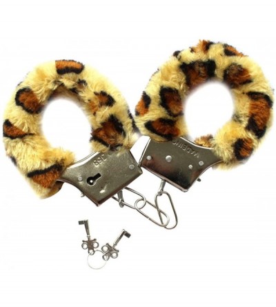 Restraints Sexy Furry Fuzzy Night Party Working Metal Cuffs for Women Men Couples Game Novelty Gift - Leopard Print - CR180HM...