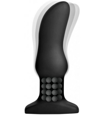 Vibrators Curved Rimming Plug with Remote- Model M- Black - Model M - C01800D7WMX $32.84