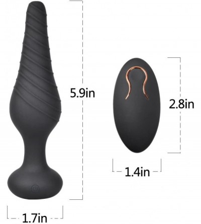 Anal Sex Toys Vibrating Anal Vibrator with 10 Vibration Modes- Rechargeable Silicone Butt Plug Massager - CW18G94GRRI $13.83