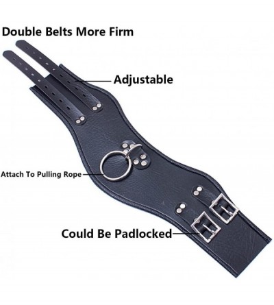 Restraints Adult Sexy Role-playing Restraints O Ring Choker Dog Collar Leather Locking Neck Bondage Collar for BDSM (Pulling ...