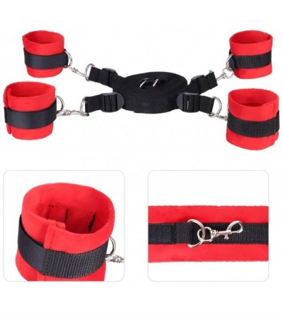 Restraints Bondage Kit with Under Mattress Restraint Straps- BDSM Sex Toys Set Satin Blindfold Feather Tickler & Handcuffs An...