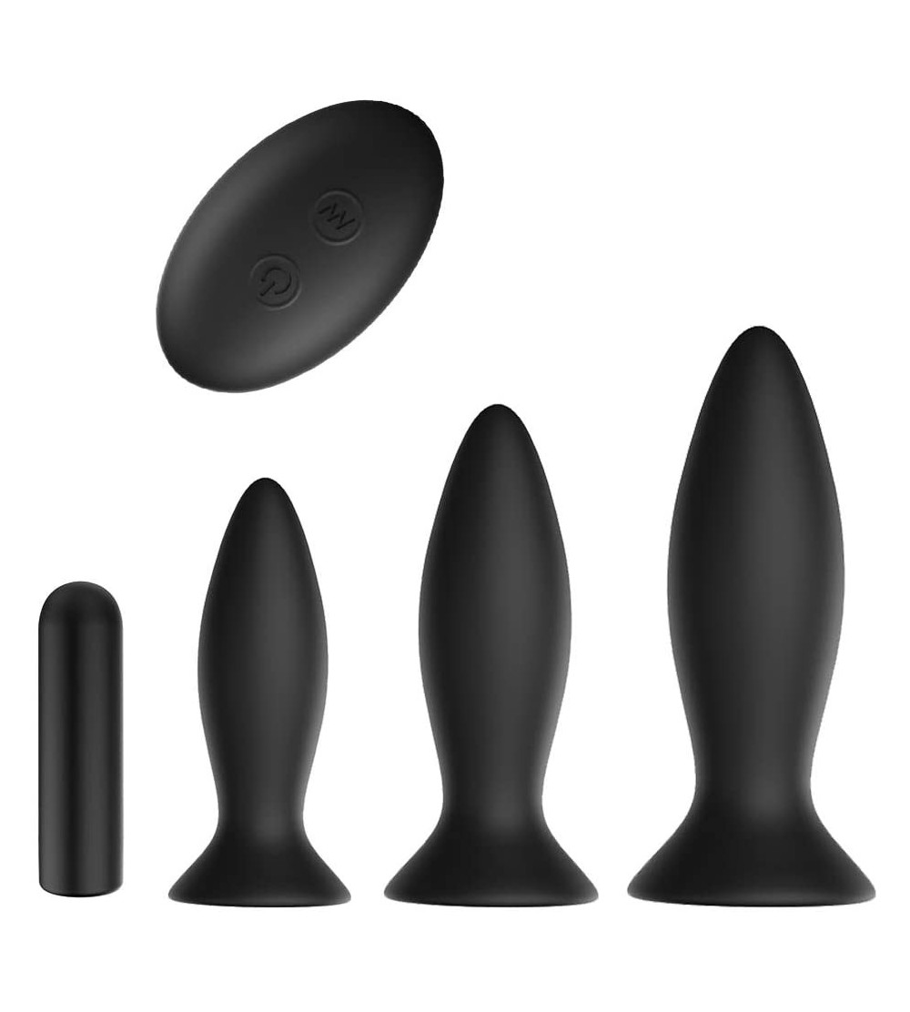 Anal Sex Toys 3Pcs Vibrating Butt Plug Set Anal Plug Training Kit- Remote Control 9 Vibration Modes Anal Sex Toys with Suctio...