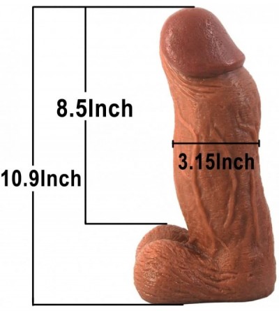 Dildos Super Big Size Realistic Dildo- 3.15Inch Huge Penis Suction Cup Base- Adult Sex Toys Product for Female- Couple (Brown...