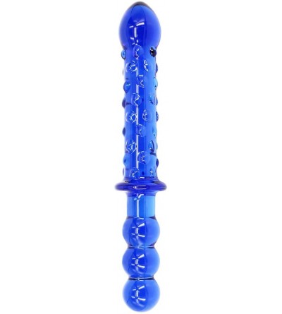 Dildos 9 Inches Double Head Glass Dildo Anal Butt Plug- Blue - CC122L06CNH $31.18