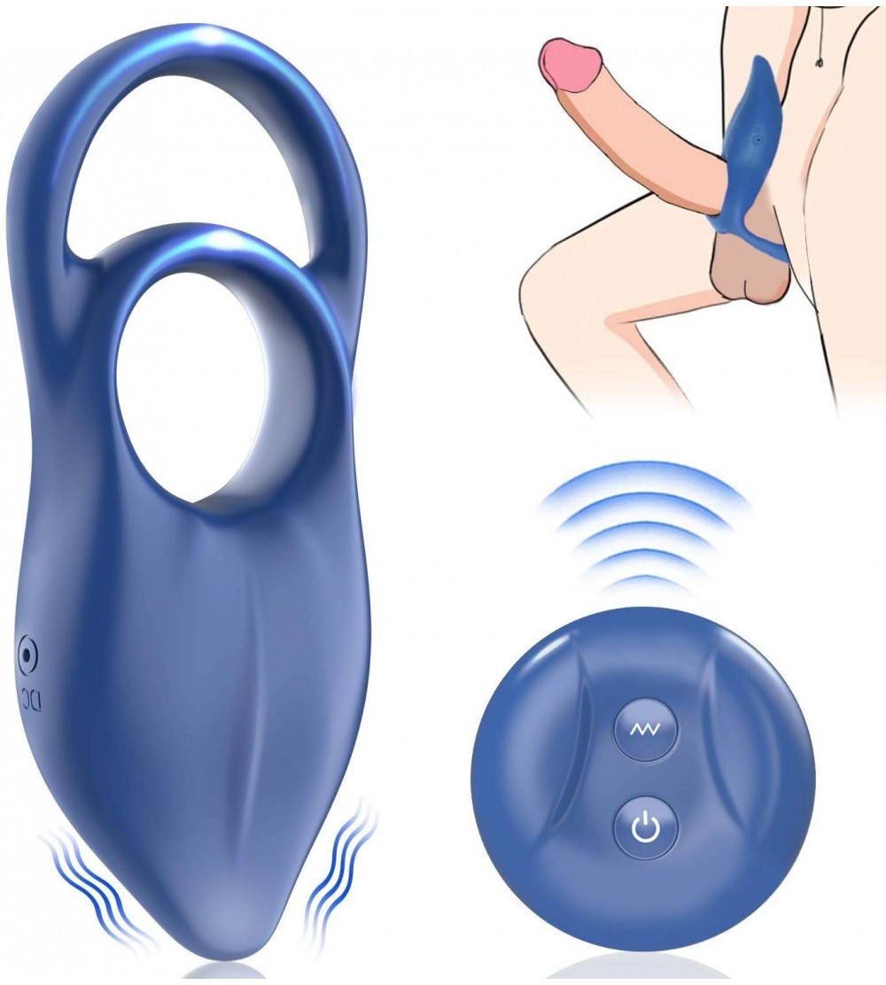 Penis Rings Vibrating Cock Ring with 10 Modes - Gene Super Soft Dual Stimulation Penis Ring- Rechargeable & Waterproof- Wirel...