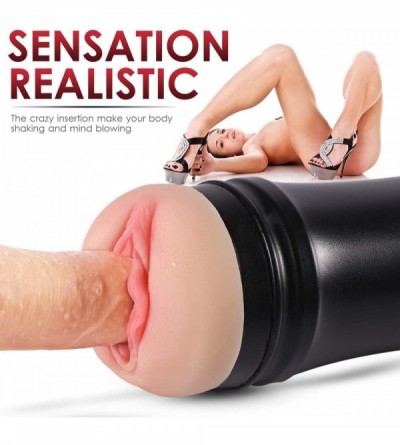 Male Masturbators Male Masturbator Cup- 3D Realistic Textured Vagina-Male Masturbators Sex Toy Lifelike Touch and Feeling- Ma...