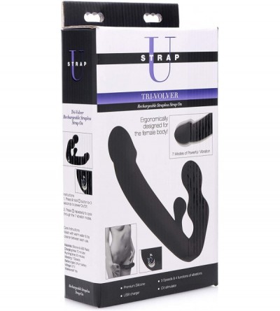 Dildos Tri-volver Rechargeable Strapless Strap On - C518N9YWE94 $30.86