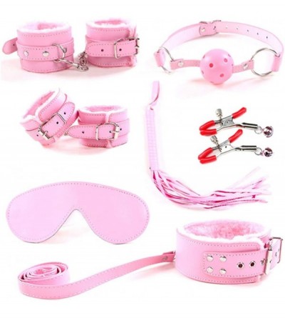 Restraints 7pc Leather clothes Accessory for Men Women - Pink - CX196QQ6SOS $6.59