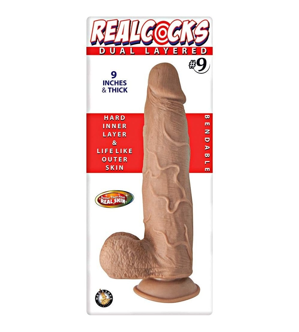 Dildos Real Cocks Dual Layered- No. 9 Brown Thick- 9 Inch - No. 9 Brown Thick - C1186LXAAA3 $32.78